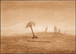 "" Paysage de tombes ""（带坟墓的风景） Caspar David Friedrich (1774-1840) 绘制，大约 1836 年尺寸 23.8x28.6 厘米 Albertina，维也纳 作者 卡斯珀·大卫·弗里德里希（Caspar David Friedrich）
