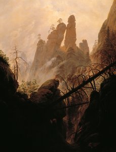 卡斯帕尔-大卫-弗里德里希（1774-1840 年）的作品《洛基峡谷》。 作者 Caspar David Friedrich