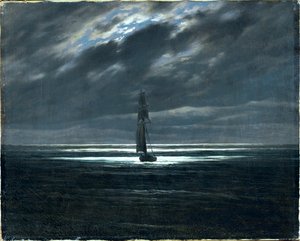 月光下的海子（布面油画） 作者 卡斯珀·大卫·弗里德里希（Caspar David Friedrich）