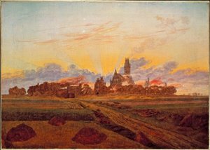 新勃兰登堡附近的日出 作者 卡斯珀·大卫·弗里德里希（Caspar David Friedrich）