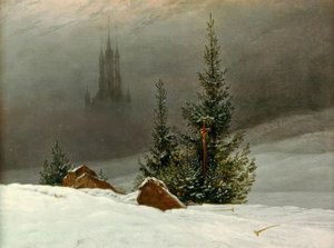 冬季景观与教会 作者 卡斯珀·大卫·弗里德里希（Caspar David Friedrich）