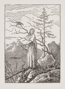 深渊中与乌鸦在一起的女人 作者 卡斯珀·大卫·弗里德里希（Caspar David Friedrich）