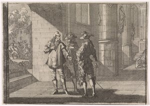 马萨尼洛在教堂里与两位贵族交谈，1647 年 作者 Caspar Luyken（归因于）