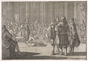 Rijkszegel van Engeland wordt stukgeslagen in het Hogerhuis, 1646 作者 Caspar Luyken（归因于）