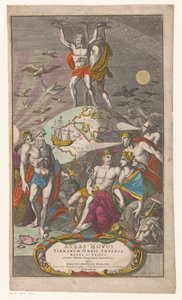 阿特拉斯和海格力斯携星空而来
扉页：约翰-巴普蒂斯塔-霍曼，Atlas Novus Terrarum Orbis Imperia, Regna et Status exactis Tabulis Geographicè demonstrans，1710 年 作者 卡斯珀·路肯（Caspar Luyken）