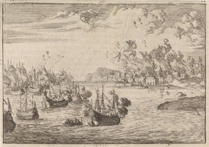 轰炸迪耶普，1694 年 作者 卡斯珀·路肯（Caspar Luyken）