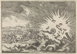 1640 年那慕尔围城期间法国火药库的爆炸 作者 卡斯珀·路肯（Caspar Luyken）