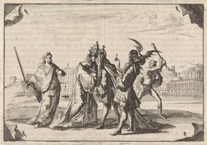 路易十四与教皇英诺森十一世之战的漫画，1687 年 作者 卡斯珀·路肯（Caspar Luyken）
