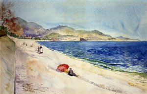 1898年，法国尼斯，安格莱斯长廊下的海滩上。 作者 卡斯吉尔伯特
