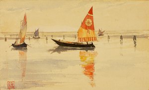 帆船威尼斯，1898年。 作者 卡斯吉尔伯特