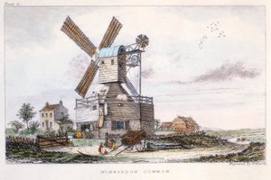 邮政磨坊，温布尔登广场，靠近伦敦，约1840年 作者 城堡