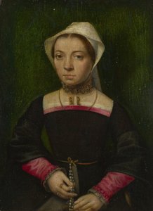 有念珠的女士，c。 1550 作者 凯瑟琳娜·范·赫姆森（Catharina van Hemessen）