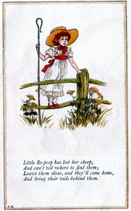 小波普失去了她的羊》插图，Kate Greenaway 作者 凯瑟琳·格林威