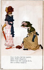 Lucy Locket, lost her purse》的插图，Kate Greenaway 1846-1901 作者 凯瑟琳·格林威