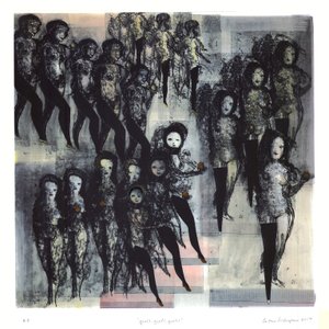 女孩，女孩，女孩，2017 年（手工彩色石版印刷） 作者 凯西·皮尔金顿