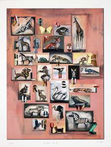 折纸 A-Z》，2015 年（石版画，手工上色） 作者 凯西·皮尔金顿