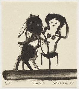 思考 5》，2013 年（石版画，手工着色）