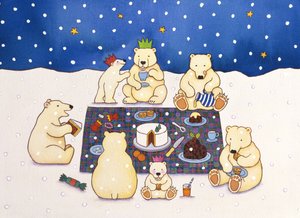 北极熊野餐，1997年（纸上wc）