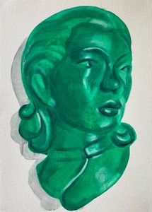 隐藏，2021 年（纸面油画） 作者 凯茜·洛马克斯