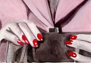 电影日记 #46（11.04.13 她没有被拘留），2015（纸面油画） 作者 凯茜·洛马克斯