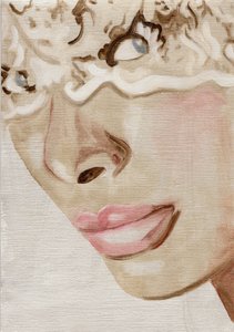 花边脸，2019（纸上油彩和丙烯）