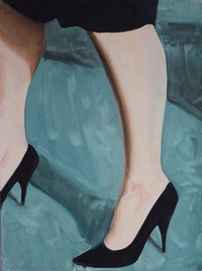 错位的腿 1，2013 年（纸面油画）