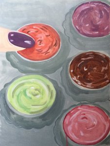 更多魔力》，2016 年（纸本油画） 作者 凯茜·洛马克斯