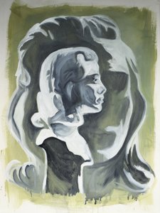 被偷走的脸》，2020 年（纸面油画） 作者 凯茜·洛马克斯