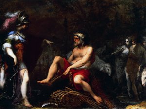 牧羊人中的Erminia，由Francisco Montelatici（又名Cecco Bravo，1601-1661）创作，布面油画。