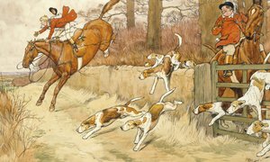 “霍夫-五英镑纸币”，RS Surtees的Handley Cross插图（笔和墨水在纸上水彩） 作者 塞西尔·查尔斯·温莎·奥尔丁