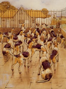 猎犬突然开始嚎叫（石墨，笔墨和纸上的wc） 作者 塞西尔·查尔斯·温莎·奥尔丁
