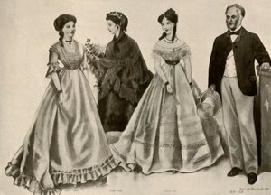 1860-1870年，1907年和1937年的服装。