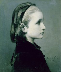 一个女孩的头，1867年