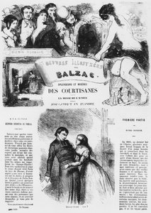 1867年出版的Honore de Balzac的“辉煌与谦逊的妓女”中的插图