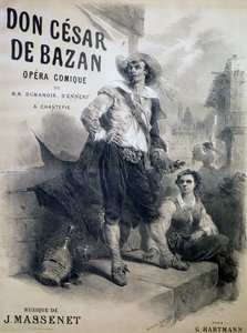 Don Cesar de Bazan 的海报，漫画歌剧，Philippe-Francois Dumanoir、Adolphe-Philippe D
