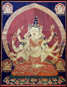 Guhyasamaja Akshobhyavajra Thanka，17世纪。   作者 中亚艺术。