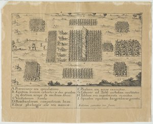 行进中的意大利军队（雕刻）。 作者 中欧学校
