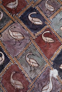 鸟类，细节（壁画 作者 中央意大利学校