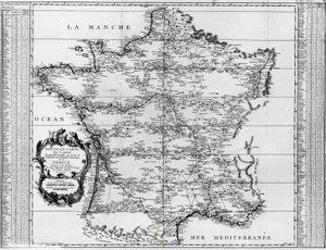 法国地图，由乔瓦尼-多梅尼科-马拉尔迪（1709-1788）和塞萨尔-弗朗索瓦-卡西尼-德-图里或卡西尼三世（1714-1784）绘制，法国 作者 Cesar Francois Cassini de Thury
