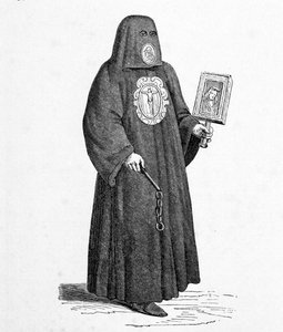 死亡兄弟会成员，根据克里斯托弗-格拉在《De gli antichi et moderni di diverse parti del mondo》中复制的木刻画，威尼斯出版。 作者 切萨雷（后）维切利奥