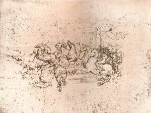 Anghiari战役（c1505-c1523 1883）漫画的部分副本 作者 塞萨雷达塞斯托