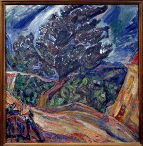 Chaim Soutine的大树蓝色绘画 作者 Chaim Soutine