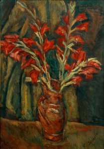 Ch。Soutine，花瓶里的红色剑兰 作者 Chaim Soutine