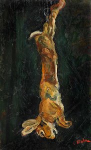 悬挂的野兔，约1923年。 作者 Chaim Soutine