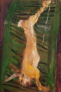 野兔在绿色快门，c.1924-25 作者 Chaim Soutine