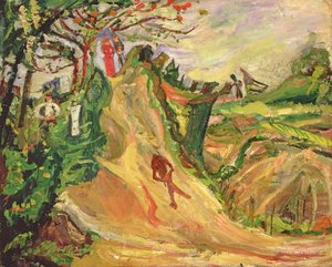 山上有一个男人在路上 作者 Chaim Soutine