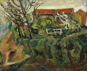 景观中的房屋，约1918-1919年。 作者 Chaim Soutine