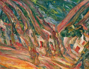 Ceret的梧桐树； Les platanes a Ceret，约1920年 作者 Chaim Soutine