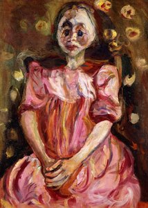 粉红色的小女孩； La Petite Fille en Rose，1923-1924年 作者 Chaim Soutine