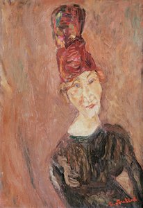 戴着帽子的女人，1926年 作者 Chaim Soutine